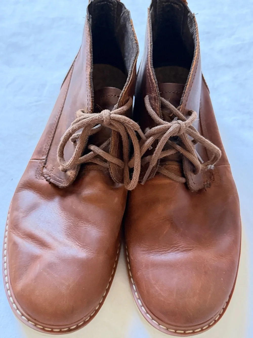 REEF Leather Chukka Boots Men US 10 Brown Portugal Cork Insole